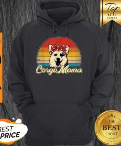 Nice Vintage Corgi Mama Retro Sunset Corgi Dog Lover Gift Hoodie