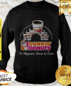 Nice Walt Disney Dunkin’ Donuts The happiest Drink On Earth Sweatshirt