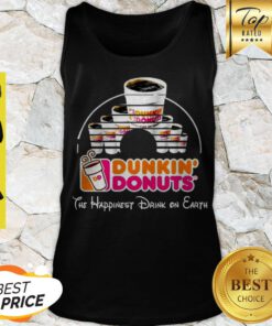 Nice Walt Disney Dunkin’ Donuts The happiest Drink On Earth Tank Top