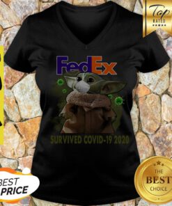 Official Baby Yoda Fedex Survived Covid 19 2020 V-neck
