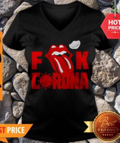 Official Rolling Stones Logo Fuck Coronavirus V-neck