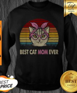 Official Vintage Best Cat Mom Ever Cat Mama Mother Gift Women Sweatshirt
