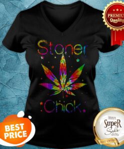 Official Weed Marijuana Cannabis Stoner Chick V-neck
