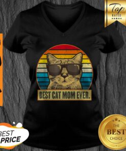 Original Vintage Best Cat Mom Ever Cat Mommy Mother Gift Women V-neck