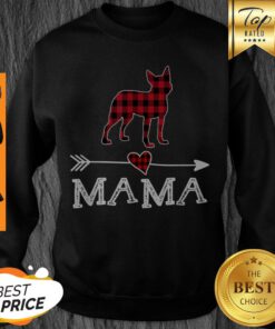 Original Womens Red Plaid Mama Boston Terrier Dog Mom Buffalo Pajama Sweatshirt