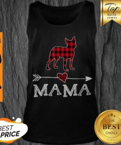 Original Womens Red Plaid Mama Boston Terrier Dog Mom Buffalo Pajama Tank Top