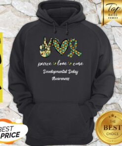 Peace Love Cure Developmental Delay Awareness Hoodie