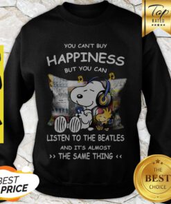Peanut Snoopy Happiness Listen To The Beatle The Same Thing Sweatshirt
