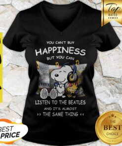 Peanut Snoopy Happiness Listen To The Beatle The Same Thing V-neck