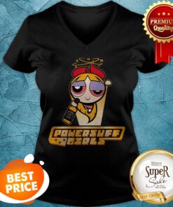 Powerpuff Girls Blossom Drinking Jack Daniel’s V-neck