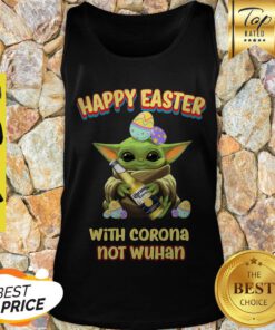 Premium Baby Yoda Happy Easter With Corona Not Wuhan Tank Top