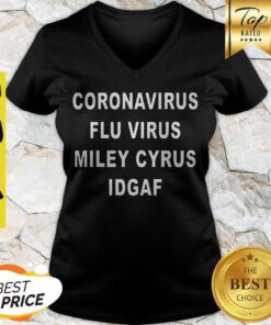 Premium Coronavirus Flu Virus Miley Cyrus IDGAF V-neck