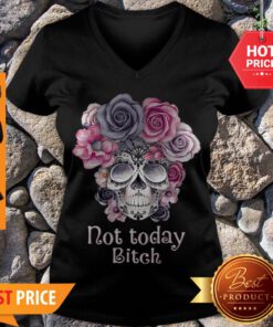 Premium Flower Skull Tattoos Not Today Bitch V-neck