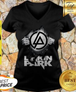 Premium Linkin Park Logo Blood Inside Me V-neck