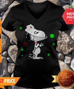 Premium Snoopy Nurse Coronavirus V-neck