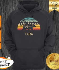 Premium Tara Name Gift Retro Sun Personalized Mama Bear Hoodie