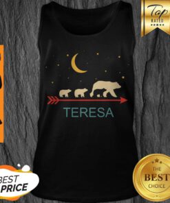 Pretty Teresa Name Gift Personalized Mama Bear With 3 Cubs Tank Top