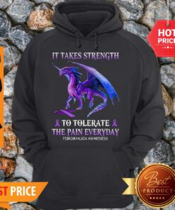 Purple Dragon It Takes Strength To Tolerate The Pain Everyday Fibromyalgia Awareness Hoodie