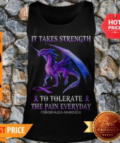 Purple Dragon It Takes Strength To Tolerate The Pain Everyday Fibromyalgia Awareness Tank Top