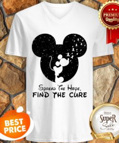 Spread The Hope Find The Cure Breast Cancer Awareness Mickey Mouse V-neck