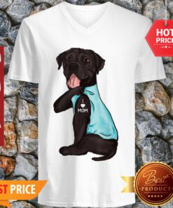 Top Womens Cane Corso Dog I Love Mom Tattoo Mother’s Day Love V-neck