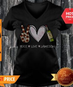 Awesome Peace Love Jameson Whisky V-neck