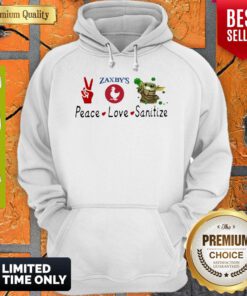 Awesome Peace Love Sanitize Zaxbys Baby Yoda Hoodie
