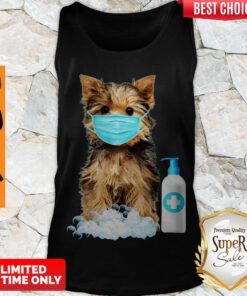 Cute Yorkshire Terrier Face Mask Hand Washing Dog Lover Tank Top
