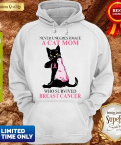 Awesome A Cat Mom Who Survived Breast Cancer Hoodie
