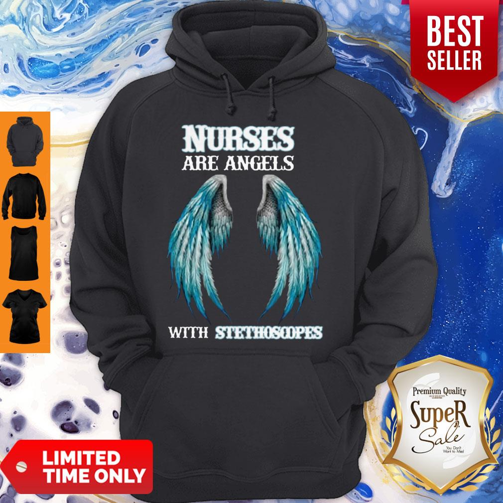 Premium Nurses Are Angels With Stethoscopes Hoodie Premium Nurses Are Angels With Stethoscopes Hoodie