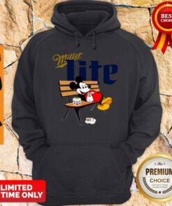 Mickey Mouse Drinking Miller Lite On Park Bench Hoodie