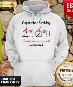 Nice September Birthday The Year When Shit Got Real Quarantined Hoodie