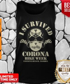 Nice Skull I Survived 2020 Corona Bike Week Daytona Beach Florida Tank Top