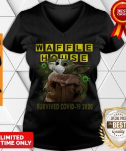 Nice Star Wars Baby Yoda Waffle House Survived Covid 19 2020 V-neck