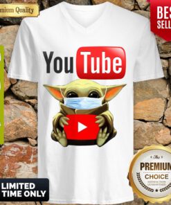 Premium Baby Yoda Face Mask Hug Youtube V-neck
