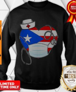 Premium Puerto Rico Flag Heart Nurse Stethoscope Sweatshirt