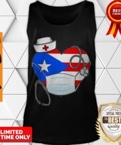 Premium Puerto Rico Flag Heart Nurse Stethoscope Tank Top
