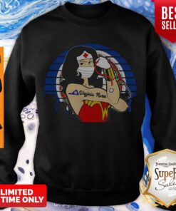 Top Vintage Wonder Woman Virginia Nurse Stethoscope Covid-19 Sweatshirt