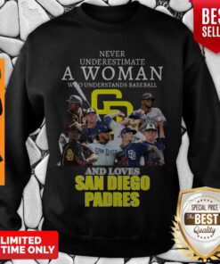Never Underestimate A Woman Who Understands Baseball And Loves San Diego Padres Sweatshirt