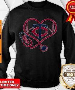 Top Minnesota Twins Baseball Stethoscope Heartbeat Sweatshirt