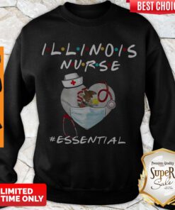 Nice Illinois Nurse Heart Stethoscope Lllinois Flag #Essential Sweatshirt
