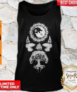 Awesome Wolf Raven Yggdrasil Tank Top