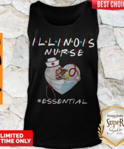 Nice Illinois Nurse Heart Stethoscope Lllinois Flag #Essential TanK Top
