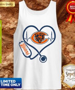 Official Love Stethoscope Chicago Bears Heartbeat Tank Top