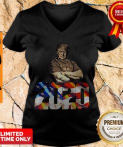Top Donald Trump Potus 45 2020 Signature American Flag V-neck