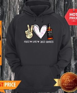 Top Peace Love Jack Daniel’s Whisky Tennesse Hoodie