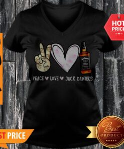 Top Peace Love Jack Daniel’s Whisky Tennesse V-neck