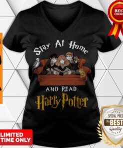 Top Stay At Home And Read Harry Potter Tee V-neck