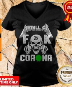 Nice Funny Skull Metallica Fuck Coronavirus V-neck