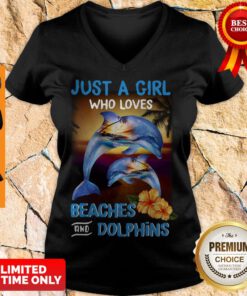 Premium Just A Girl Who Loves Beaches And Dolphins V-neck